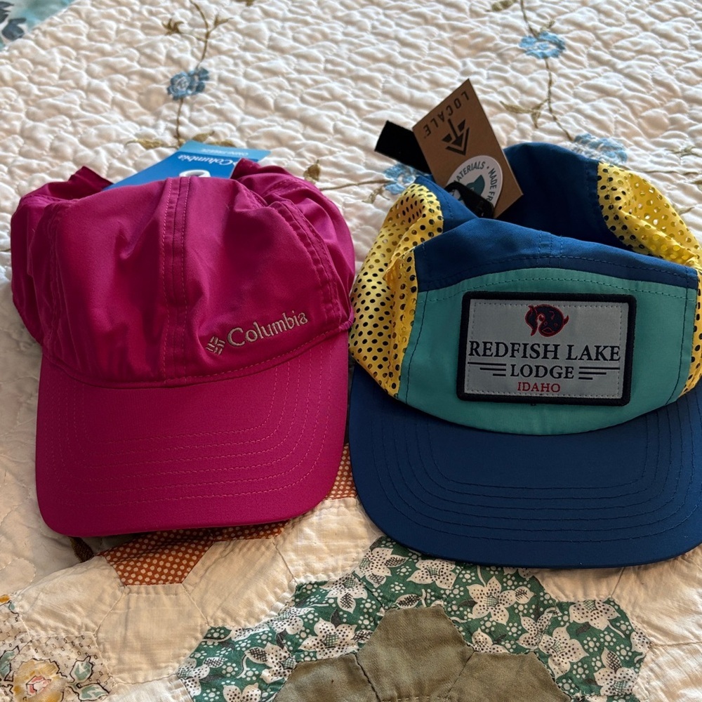 Bundle NWT Columbia Fuchsia & Localeoutdoor Blue & Yellow Light Weight Ball Caps